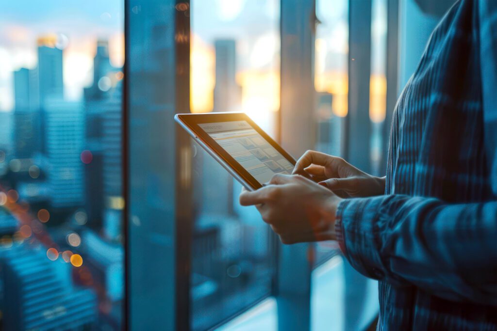 Ey A Business Professional Using A Sleek Tablet In A Modern Office.jpg